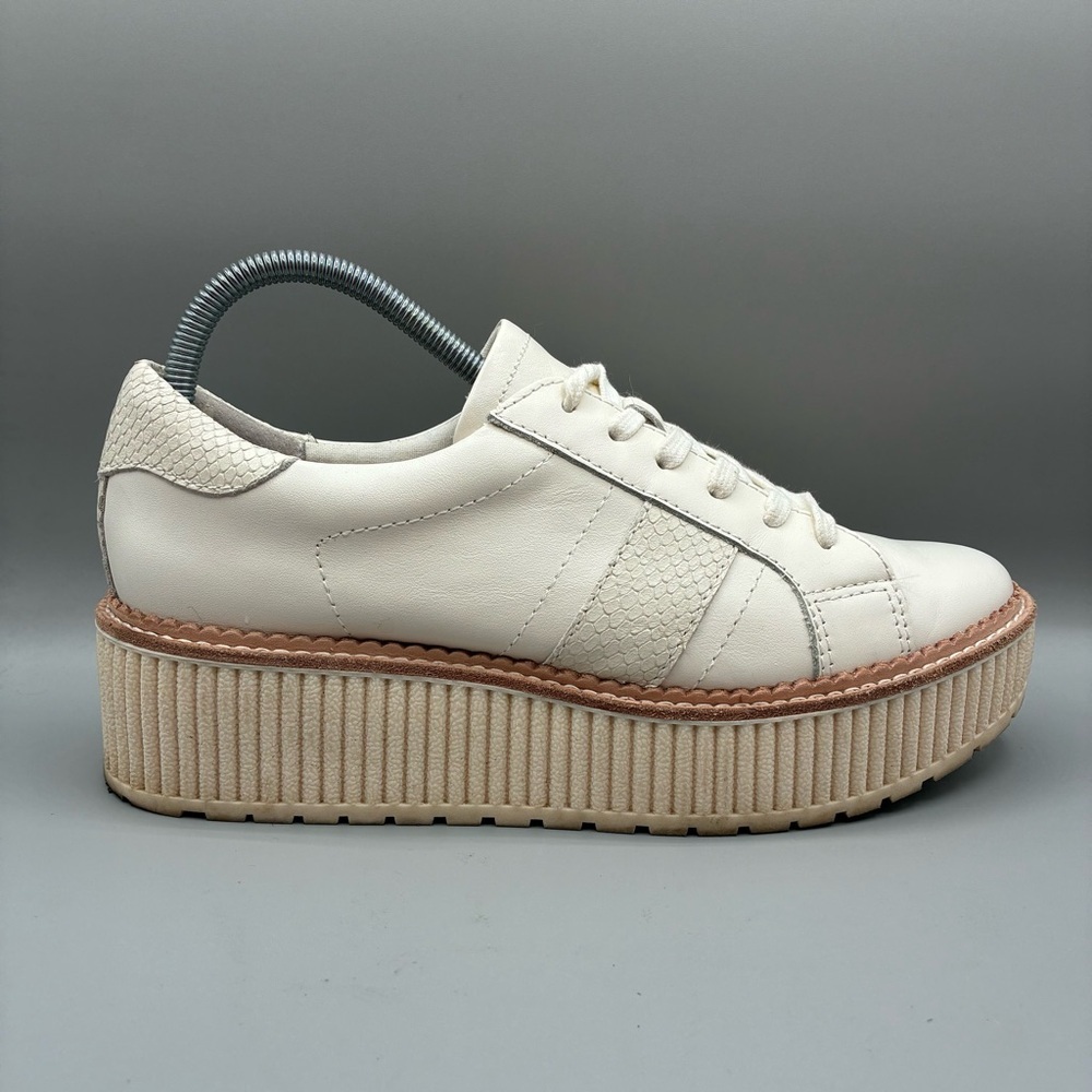 Dolce Vita Tiger Platform Sneakers Women’s 8.5 White Leather Lace Up